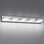 Modern LED Bathroom Lights Fixtures 5-Light, Stainless Steel Chrome Acrylic by JZEKVN