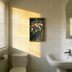 AtterrirArt Framed Vintage Bathroom Wall Art, Moody Roses Botanical Canvas - Image 2