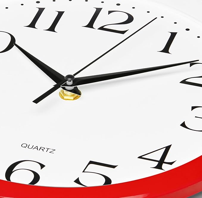 Bernhard Products Red Wall Clock Silent Non Ticking - Image 2