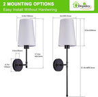 Depuley Battery Operated Wall Sconce: 27" Set of 2 Wireless Wall Lights - Image 8