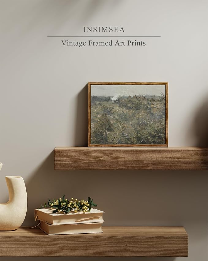 InSimSea Framed Canvas Wall Art, Vintage Landscape Painting, Rustic Nature - Image 2