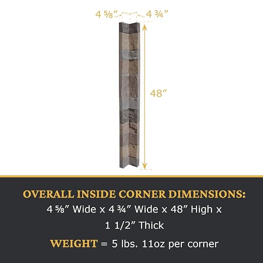 AZ Faux High-Density Polyurethane Faux Stone Flush Inside Corner - Image 3
