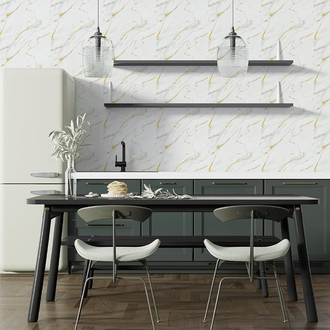 IZODEKOR Marble-Look Wall Panels – Set of 4, 47.24 × 23.62 inches – Alternative - Image 9