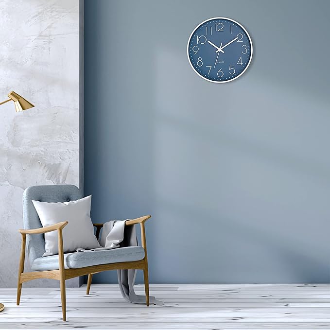 Foxtop Modern Wall Clock Silent Non Ticking Battery Operated Quartz Round Wall - Image 4