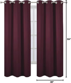 LEMOMO Burgundy Red Thermal Blackout Curtains/38 x 84 Inch/Set of 2 Panels Room - Image 10