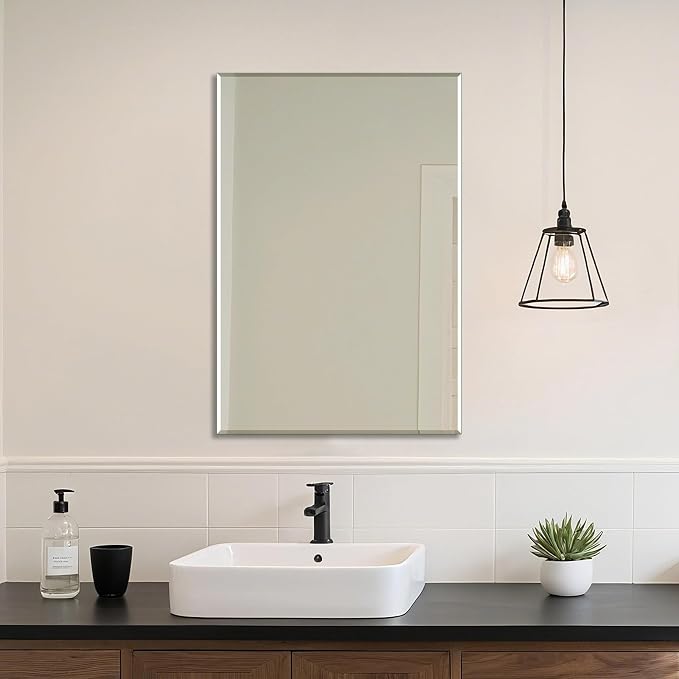 Ruomeng Wall Mirror Beveled Edge Frameless Mirror 24” x 36" Accent Mirror - Image 2