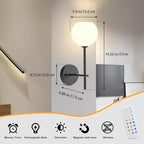 Black Battery Operated Wall Sconces Set of 2, Rechargeable Wireless Wall Lights - Image 7