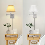 TRLIFE Wall Sconce Plug in, Dimmable Wall Sconces Set of 2 Brushed Nickel Swing - Image 5