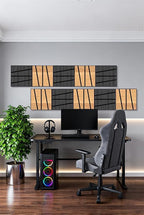 WoveN SounD Artisan Acoustic Wall Panels, 16 Pack 12x12 Inch, PVC Wood Grain - Image 9