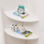 Corner Shelves, Floating Corner Shelf, Round End Wall Mount by Coamily