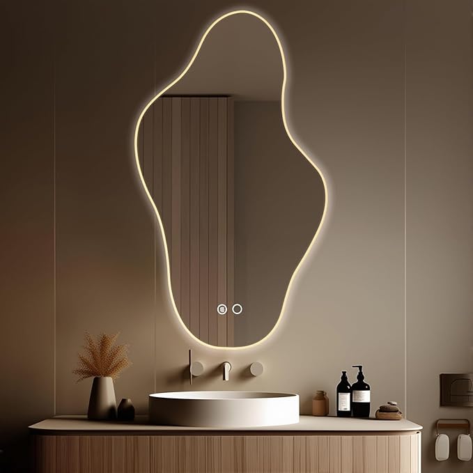 Modern Irregular LED Bathroom Mirror - Image 3