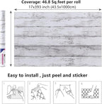 Arthome 17 x 393 inches White Gray, Peel and Stick Wallpaper, Wood Contact Paper - Image 7