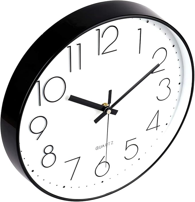 jomparis Small Wall Clock Black Wall Clocks Silent Non-Ticking - Image 6