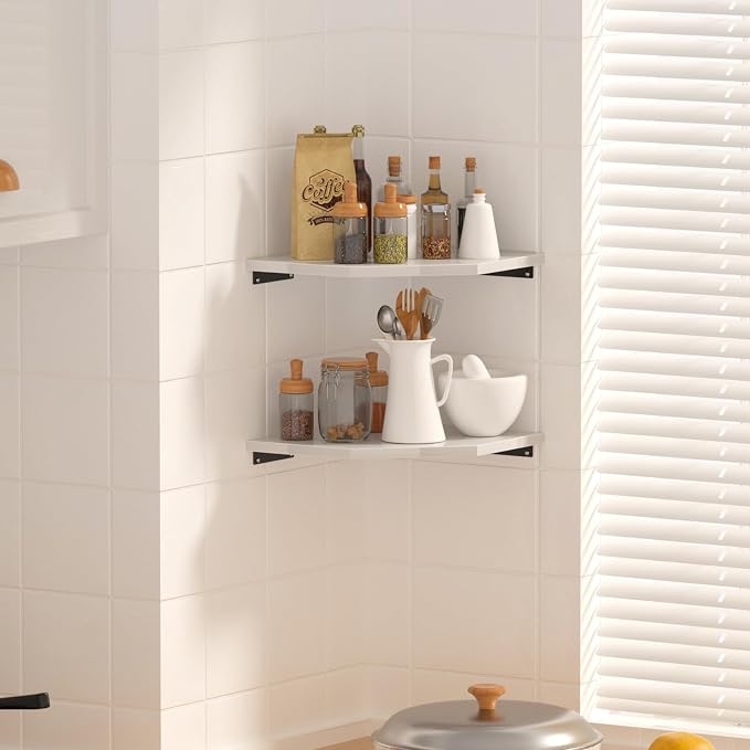 JJL Corner Shelf, 12 Inch Corner Shelf Wall Mounted - Image 5