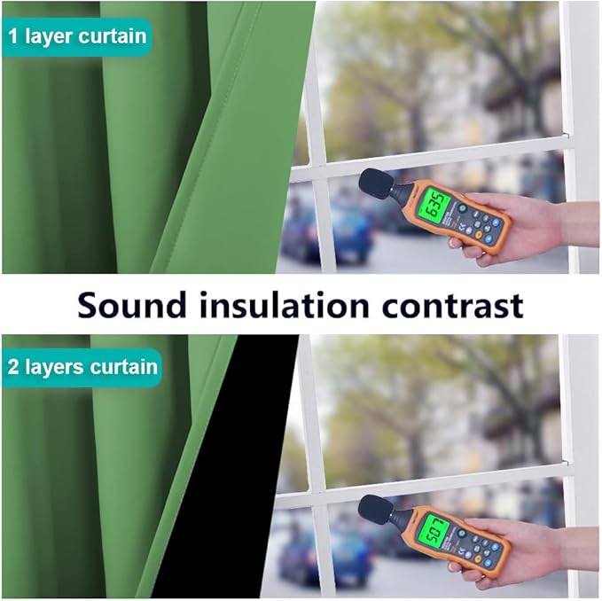 NICETOWN Forest Green Full Shade Curtain Panels, Pair of Thermal Insulated & - Image 4