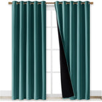 NICETOWN 100% Blackout Window Curtain Panels, Sea Teal, Cold and Full Light - Image 2