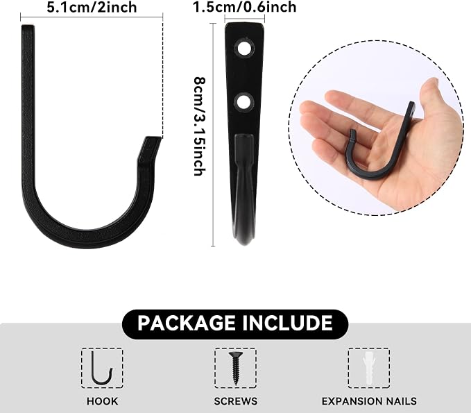 10Pcs Large Size Heavy Duty Wall Hooks, Coat Hooks, Wall Hooks - Image 2
