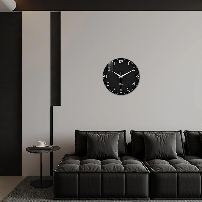 XNM Minimalist Wall Clocks Battery Operated 16 Inches Or Larger Black Wall Clock - Image 4