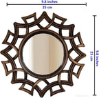 Retro Gold Mirrors for Wall Pack of 3. Geometric Lines Round Mirrors. More - Image 4