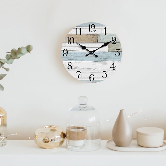 KECYET Wall Clock Battery Operated 8 Inch Silent Non Ticking Coastal Design - Image 7
