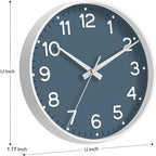 Roymnie Wall Clock 12 Inch Silent Wall Clocks Battery Operated- Modern Non - Image 3