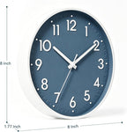 Mosewa Wall Clock 8 Inch, Battery Operated Silent Non-Ticking Modern Analog - Image 3