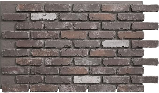 EverStone Aged Brick Faux Brick Panel, 46 7/8"W x 27"H x 1 1/4"D, French by EkenaMillwork