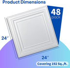 Art3d 48-Pack PVC Drop Ceiling Tiles, 2ft x 2ft, Crisp White Finish - Image 2