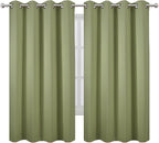 LEMOMO Sage Green Blackout Curtains 52 x 63 Inch Length/Set of 2 Curtain - Image 2