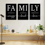 GUBIYU Black Home Dining Room Wall Art Set of 3 Family Sign Prints Canvas - Image 4