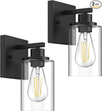 Wall Sconces Set of 2 Matte Black Vanity Lights by Kalium
