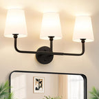 MOKATNG Bathroom Light Fixtures, 3-Light Matte Black Vanity Lights, Bathroom by Bathroomlightfixtures