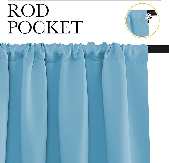 NICETOWN RV Blackout Curtains for Camper Windows, Teal Blue, Short Blackout - Image 2