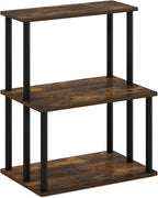 Furinno Turn-N-Tube 3-Tier Toolless Kitchen Storage Shelf, Amber Pine/Black - Image 5