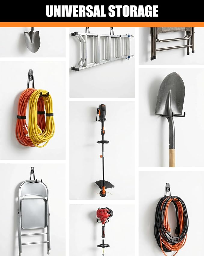 WMK 7.3'' Garage Hooks Heavy Duty 4 Pack, Wall Mount Utility Hooks - Image 7
