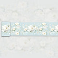 3D Floral Wallpaper Border White Peony Peel and Stick Light Blue Wall Border by WEISENI