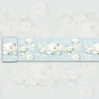 3D Floral Wallpaper Border White Peony Peel and Stick Light Blue Wall Border by WEISENI