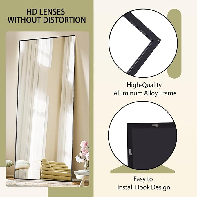 BEAUTYPEAK Full Length Mirror, Bedroom - Image 2