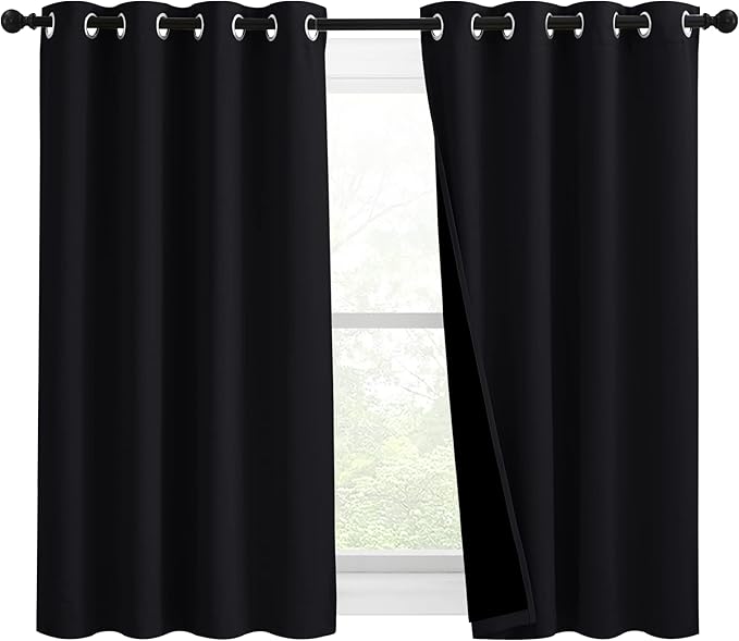 NICETOWN Complete 100% Blackout Curtain Set, Thermal Insulated & Energy by NICETOWN