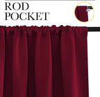 NICETOWN Wine Red Blackout Curtains 63 inches Long - Image 2