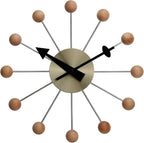 NUOVO 13 Inch Wood Ball Wall ClockMulticolor Mid Century Creative Silent Quartz by Unknown