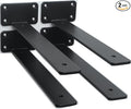 2 Pack - 11 inch Black Hidden L Shelf Bracket Iron Floating Shelf Brackets by MHMYDZ