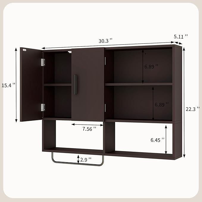 Medicine Cabinet, Wooden Bathroom Wall Cabinet - Image 2