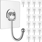 Large Adhesive Hooks for Hanging Heavy-Duty 44Ib 20 Packs, Wall Hangers without by Latoxcaa-SpaceMaster