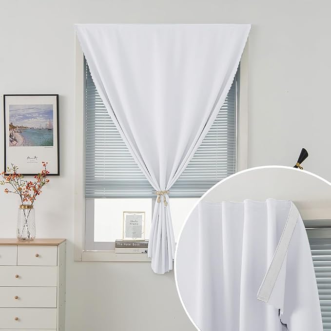 Portable Light Blocking Curtains Self-Stick Design, Removable Adhesive Window - Image 2