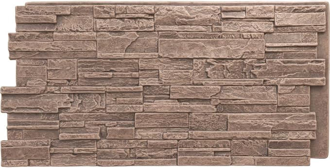 EverStone Cascade Faux Stone Panel, 48 5/8"W x 24 3/4"H x 1 1/4"D, North Hill by EkenaMillwork