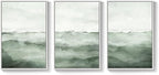 Large Framed Sage Green Abstract Landscape Wall Art - Image 9