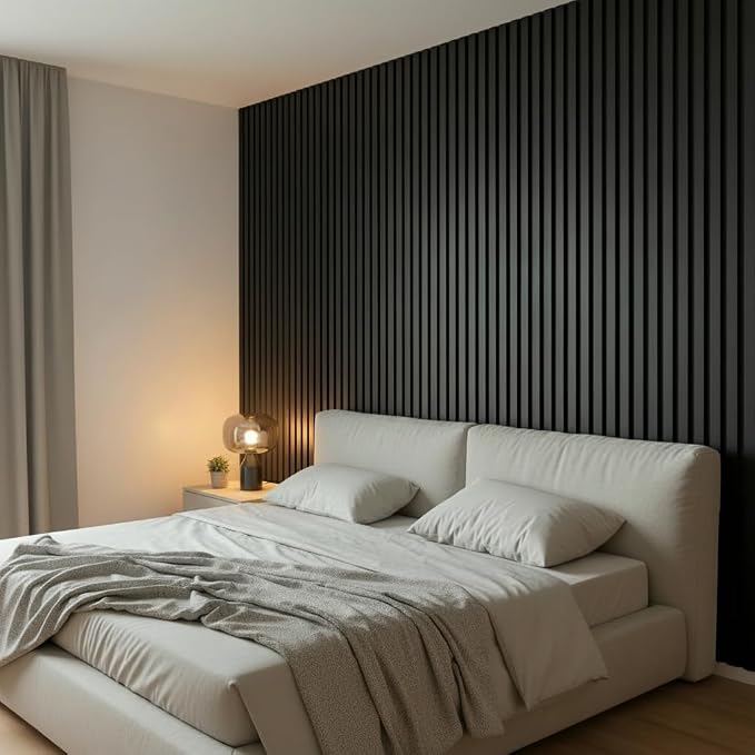 Wood Slat Wall Panels 8 Pack 96x6.3in Modern Black WPC Panels - Image 3