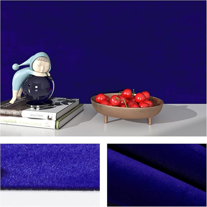 FunStick Sapphire Blue Fabric Wallpaper Peel and Stick Soft Velvet Fabrics - Image 2