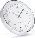 Wall Clock 12 Inch Non-Ticking Silent Modern Simple Style Round Decor Clock - Image 2